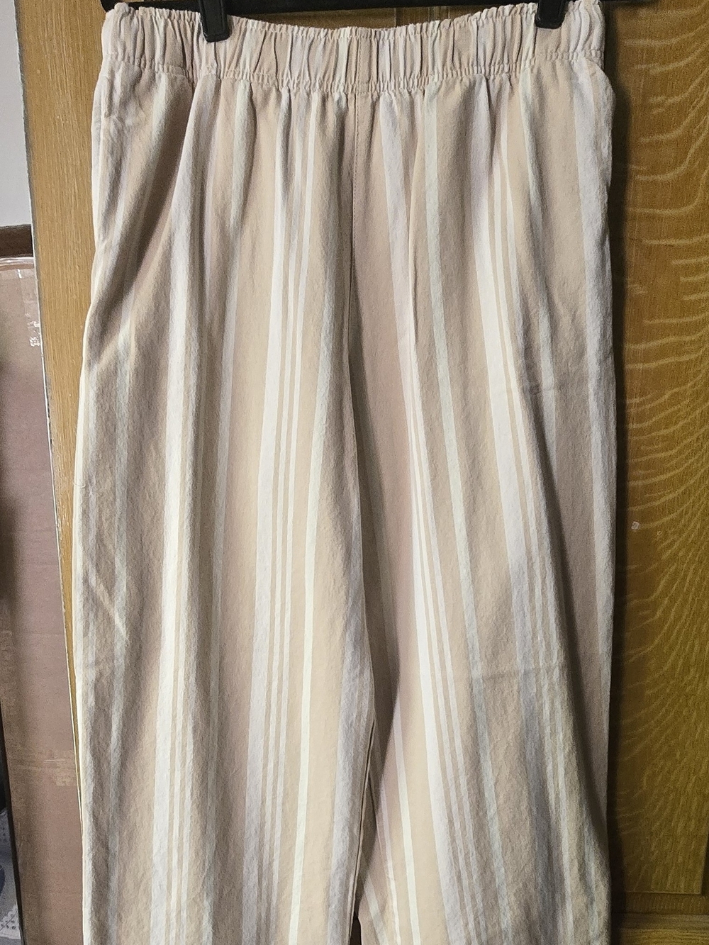 Urban Outfitters 100% Cotton Beige and White Wide Leg Pants
